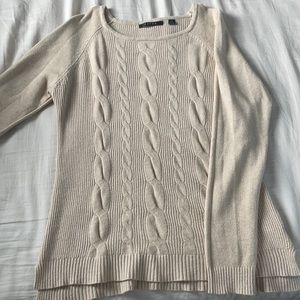 Long cream sweater